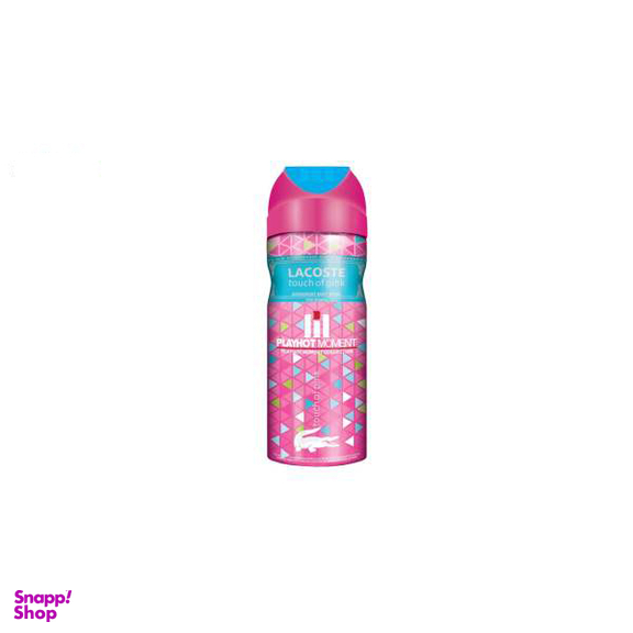 اسپری خوشبو کننده بدن زنانه پلی هات مومنت (Play Hot Moment) مدل LACOSTE TOUCH Of Pink حجم 200 میلی‌‌لیتر
