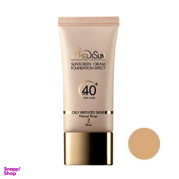 کرم پودر مدیسان (Medisun) سری Oily Skin مدل Foundation Effect حجم 30 میلی‌لیتر