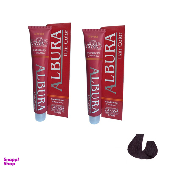 رنگ مو آلبورا (Albura) مدل Carasa شماره 4.20 رنگ شرابی بنفش تیره حجم 100 میلی‌ لیتر مجموعه 2 عددی