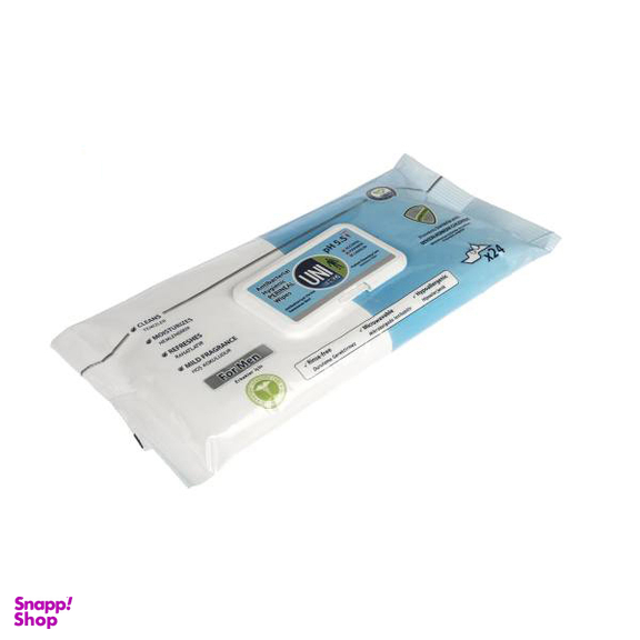 دستمال مرطوب آقایان یونی مد (Uni Med) مدل Antibacterial Hygienic Perineal بسته 24 عددی