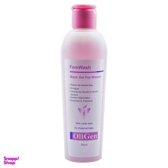 ژل بهداشتی بانوان اُلی ژن (Oligen) مدل Femwash حجم 200 میلی‌لیتر