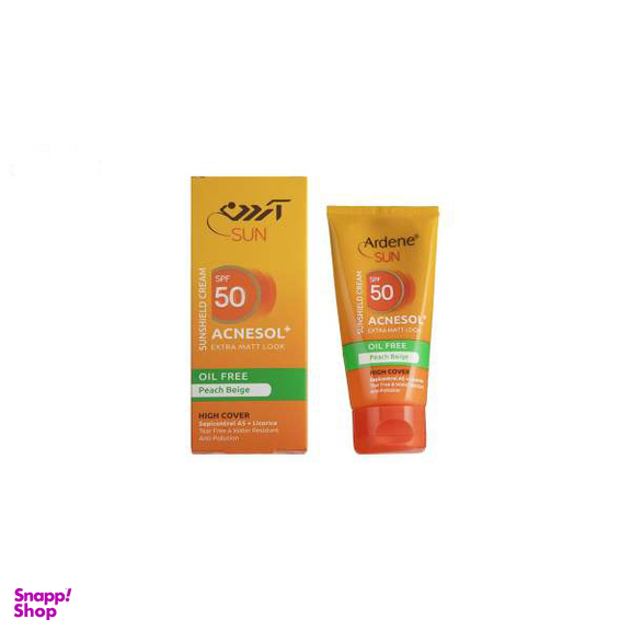کرم ضد آفتاب فاقد چربی آردن (Ardene) مدل Acnesol با SPF 50 رنگ Peach Beige حجم 50 میلی‌ لیتر