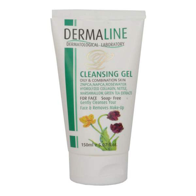 ژل شستشو صورت درمالاین (Dermaline) مدل Rose Water مناسب پوست‌های چرب و مختلط حجم 150 میلی‌لیتر