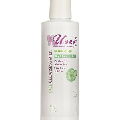 شیر پاک کن یونی لد (Uni Led) سری Herbal Origin مدل Dry & Sensitive Skin حجم 200 میلی‌ لیتر