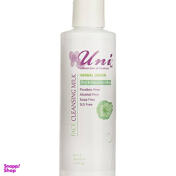 شیر پاک کن یونی لد (Uni Led) سری Herbal Origin مدل Dry & Sensitive Skin حجم 200 میلی‌ لیتر