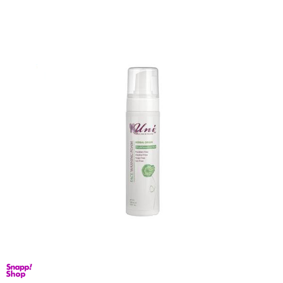 فوم شستشو صورت یونی لد (Uni Led) سری Herbal Origin مدل Dry & Sensitive Skin حجم 200 میلی‌ لیتر