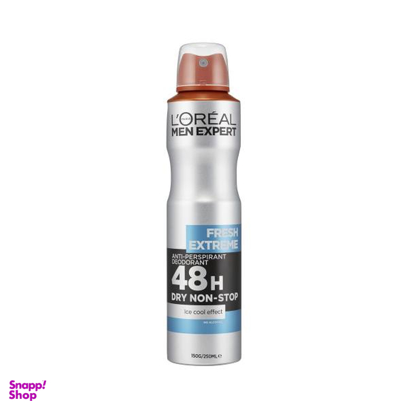 اسپری ضد تعریق مردانه لورآل (Loreal) مدل Fresh Extreme سری Men Expert حجم 250 میلیلیتر