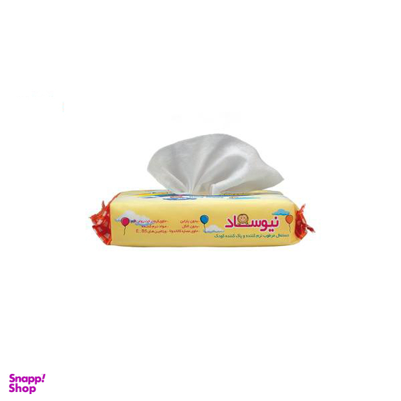 دستمال مرطوب کودک نیوساد (Newsaad) مدل بالشتی بسته 64 عددی