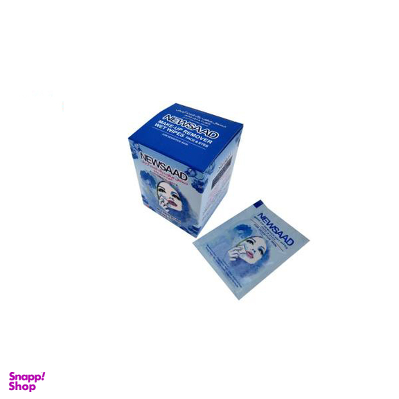 دستمال مرطوب پاک‌کننده آرایش نیوساد (Newsaad) مدل Sensitive بسته 12 عددی