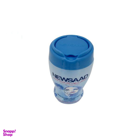دستمال مرطوب پاک‌کننده آرایش نیوساد (Newsaad) مدل Sensitive بسته 64 عددی