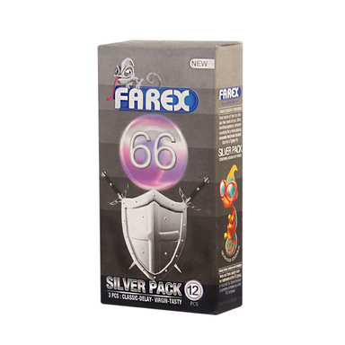 کاندوم فارکس (Farex) مدل SILVER PACK 66 بسته 12 عددی