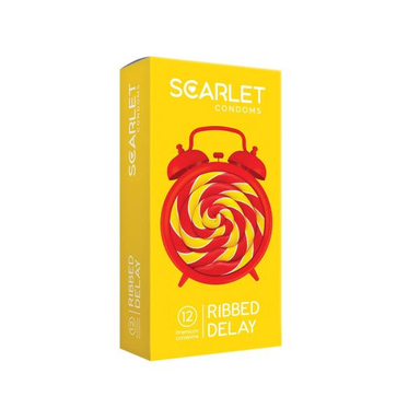 کاندوم اسکارلت (Scarlet) مدل RIBBED DELAY بسته 12 عددی
