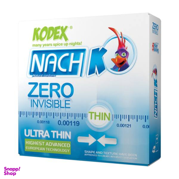 کاندوم ناچ کدکس (Nach Kodex) مدل Zero Invisible بسته 3 عددی