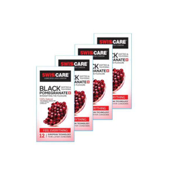 کاندوم سوییس کر (Swisscare) مدل Black Pomegranate بسته 4 عددی