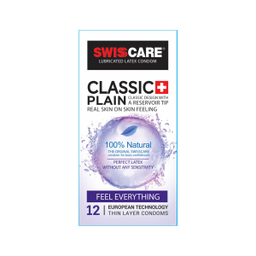 کاندوم سوییس کر (Swisscare) مدل CLASSIC بسته 12 عددی