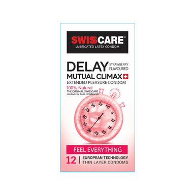 کاندوم سوییس کر (Swisscare) مدل DELAY بسته 12 عددی