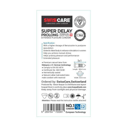 کاندوم سوییس کر (Swisscare) مدل SUPER DELAY بسته 12 عددی