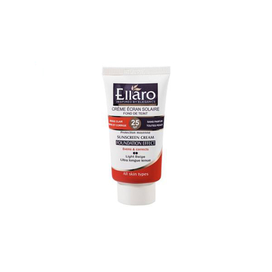 کرم ضد آفتاب الارو (Ellaro) با SPF25 مدل Protection Moyenne مناسب انواع پوست رنگ بژ روشن حجم 40 میلی‌‌لیتر