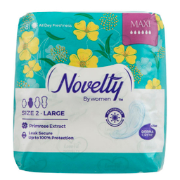 نوار بهداشتی بالدار ناولتی (Novelty) مدل Maxi Chamomile سایز بزرگ بسته 8 عددی