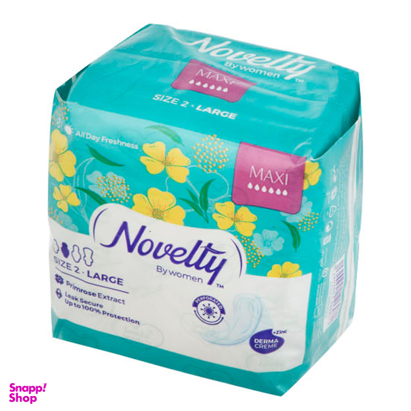 نوار بهداشتی بالدار ناولتی (Novelty) مدل Maxi Chamomile سایز بزرگ بسته 8 عددی