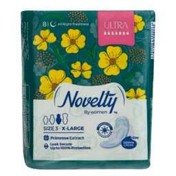 نوار بهداشتی ناولتی (Novelty) بالدار کد 03 سایز خیلی بزرگ بسته 8 عددی
