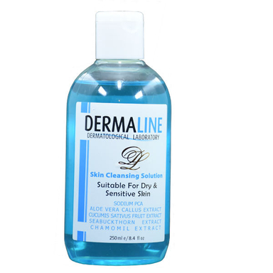 محلول پاک‌ کننده صورت درمالاین (Dermaline) مدل Sensitive Skin حجم 250 میلی‌لیتر