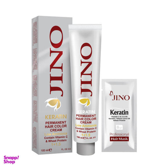 رنگ مو ژینو (Jino) شماره 7.37 رنگ بلوند کاکایویی متوسط حجم 100 میلی‌لیتر