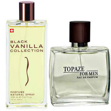ادوپرفیوم استاویتا (Stavita) مدل Black Vanilla به همراه ادوپرفیوم مردانه مدل Topaze حجم 100 میلی‌لیتر