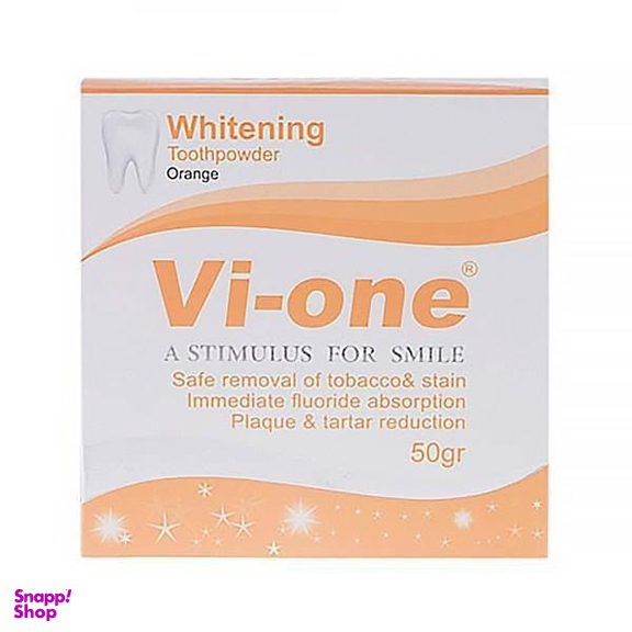 پودر سفید کننده دندان وی وان (Vi-One) مدل Orange وزن 50 گرم مجموعه 2 عددی