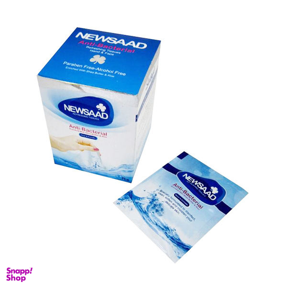 دستمال مرطوب نیوساد (Newsaad) مدل آنتی باکتریال بسته 12 عددی