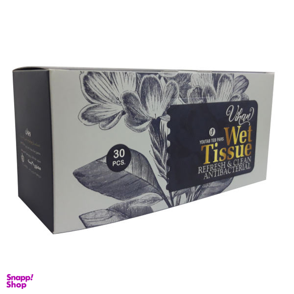 دستمال مرطوب ویهان مدل آنتی باکتریال بسته 30 عددی