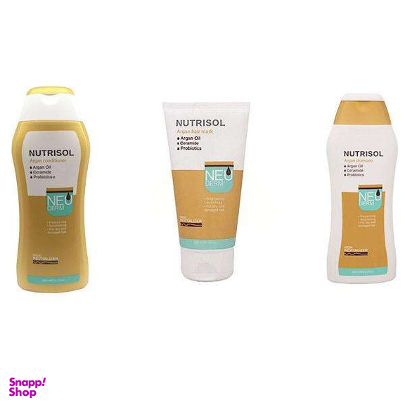 بسته شامپو و نرم کننده مو نیودرم (Neuderm) مدل Argan به همراه ماسک مو