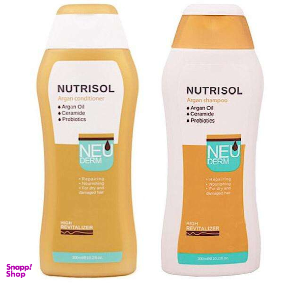 بسته شامپو و نرم کننده مو نیودرم (Neuderm) مدل Argan حجم 300 میلی‌لیتر