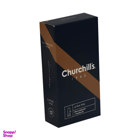 کاندوم چرچیلز (Churchill's) مدل Ultra Thin Lubricant 1945 بسته 12 عددی