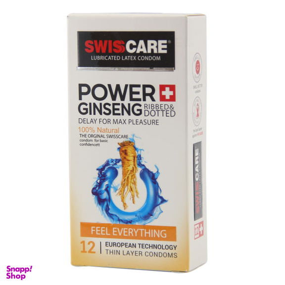 کاندوم سوییس کر (Swisscare) مدل Gensing بسته 12 عددی