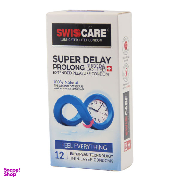 کاندوم سوییس کر (Swisscare) مدل Super Prolong بسته 12 عددی