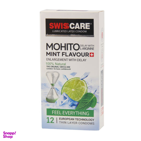 کاندوم سوئیس کر مدل مینت فلیور بسته 12 عددی