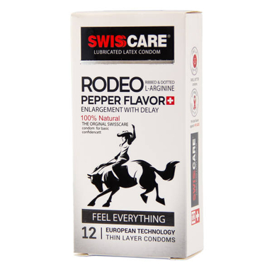 کاندوم سوییس‌کر (Swisscare) مدل Rodeo بسته 12 عددی