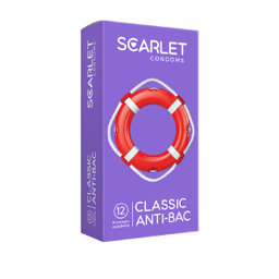 کاندوم مدل CLASSIC Anti BAC بسته 12 عددی اسکارلت (Scarlet) به همراه کاندوم مدل DOTTED EXTRA اسکارلت