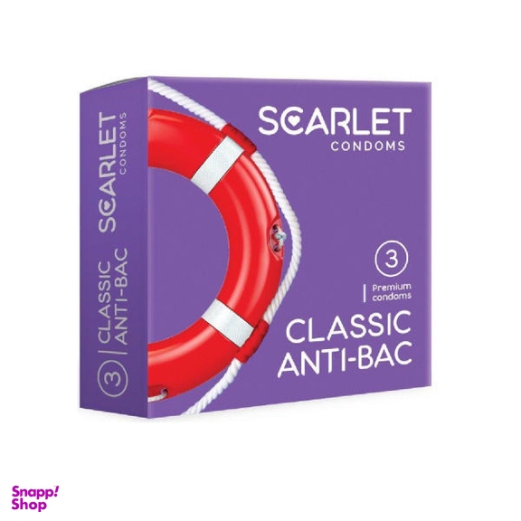 کاندوم اسکارلت (Scarlet) مدل Lovely Fruity به همراه کاندوم مدل Classic Anti Bac بسته 2 عددی