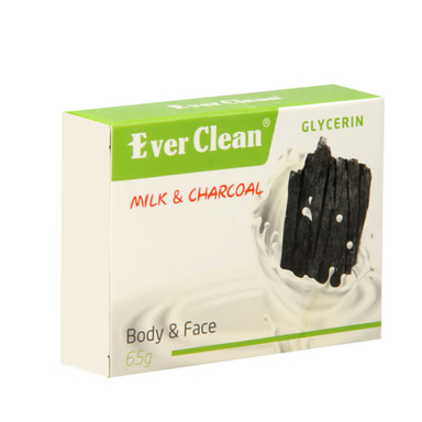 صابون شستشو اورکلین (Ever clean) مدل Milk & Charcoal وزن 65 گرم