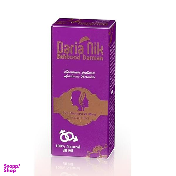 روغن حجم دهنده و سفت‌کننده بهبود درمان داریا نیک (Behbood Darman Daria Nik) مدل Lumbricus terrestris حجم 30 میلی‌لیتر