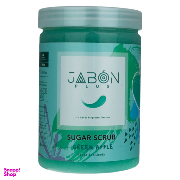 اسکراب شکری لایه بردار پوست ژبن پلاس (Jabon plus) مدل Green Apple وزن 900 گرم