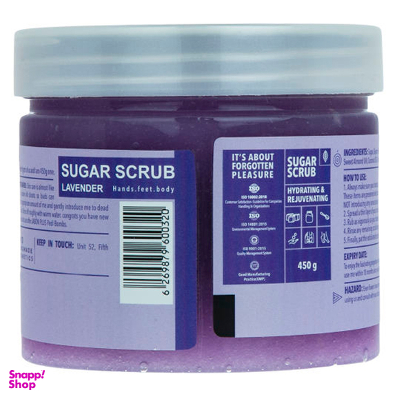 اسکراب شکری لایه بردار پوست ژبن پلاس (Jabon plus) مدل Lavender وزن 450 گرم