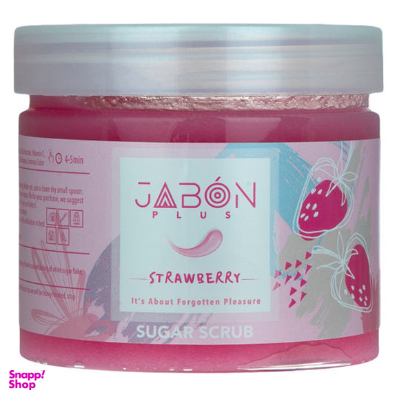 اسکراب شکری لایه بردار پوست ژبن پلاس (Jabon plus) مدل Strwberry وزن 450 گرم