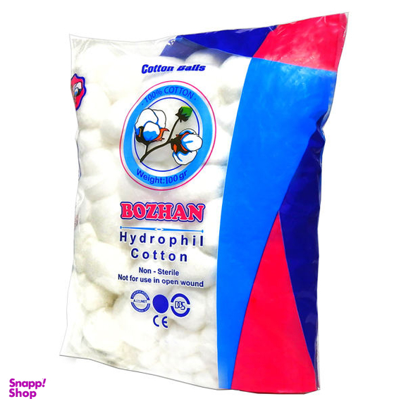 پنبه آرایشی پنبه هیدروفیل بوژان (bozhan) مدل 27003 وزن 100 گرم مجموعه 3 عددی