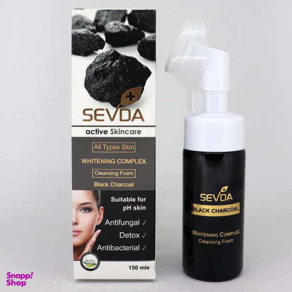 فوم شستشو صورت سودا (Sevda) مدل Aloe Vera And Black Charcoal حجم 150 میلی‌لیتر