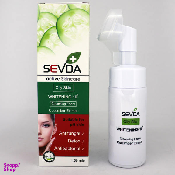 فوم شستشو صورت سودا (Sevda) مدل Cucumber حجم 150 میلی‌لیتر مجموعه 2 عددی
