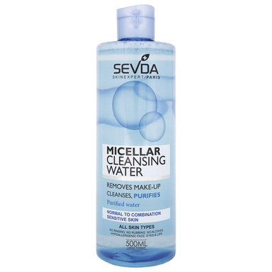 محلول پاک‌ کننده صورت سودا (Sevda) مدل Micellar Water حجم 500 میلی‌لیتر