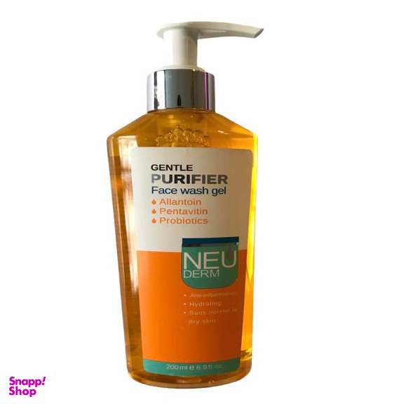 ژل شستشو صورت نیودرم (Neuderm) مدل Gentle Purifier حجم 200 میلی‌ لیتر به همراه برس پاک‌ کننده صورت مدل 001